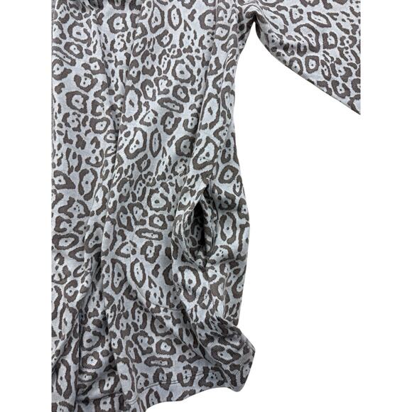 AnyBody Burnout French Terry Cardigan Drape Front Smokey Taupe Womens Large - Picture 9 of 11